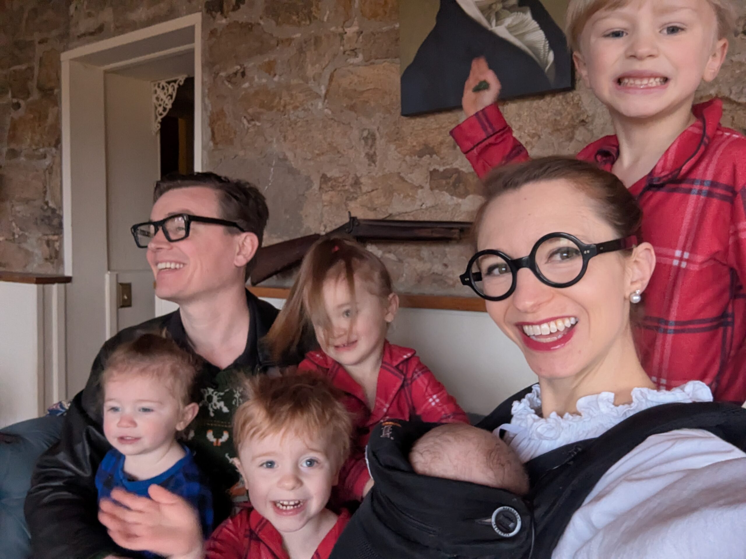 Simone and Malcolm Collins with their family
